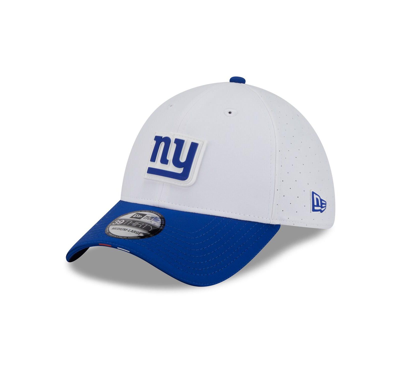 Кепка New Era Men's White/Royal New York Giants 2025 NFL Training Camp 39THIRTY Flex