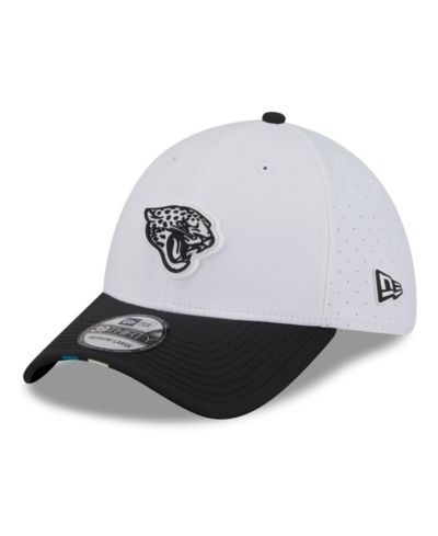 Кепка New Era Men's White/Black Jacksonville Jaguars 2025 NFL Training Camp 39THIRTY Flex