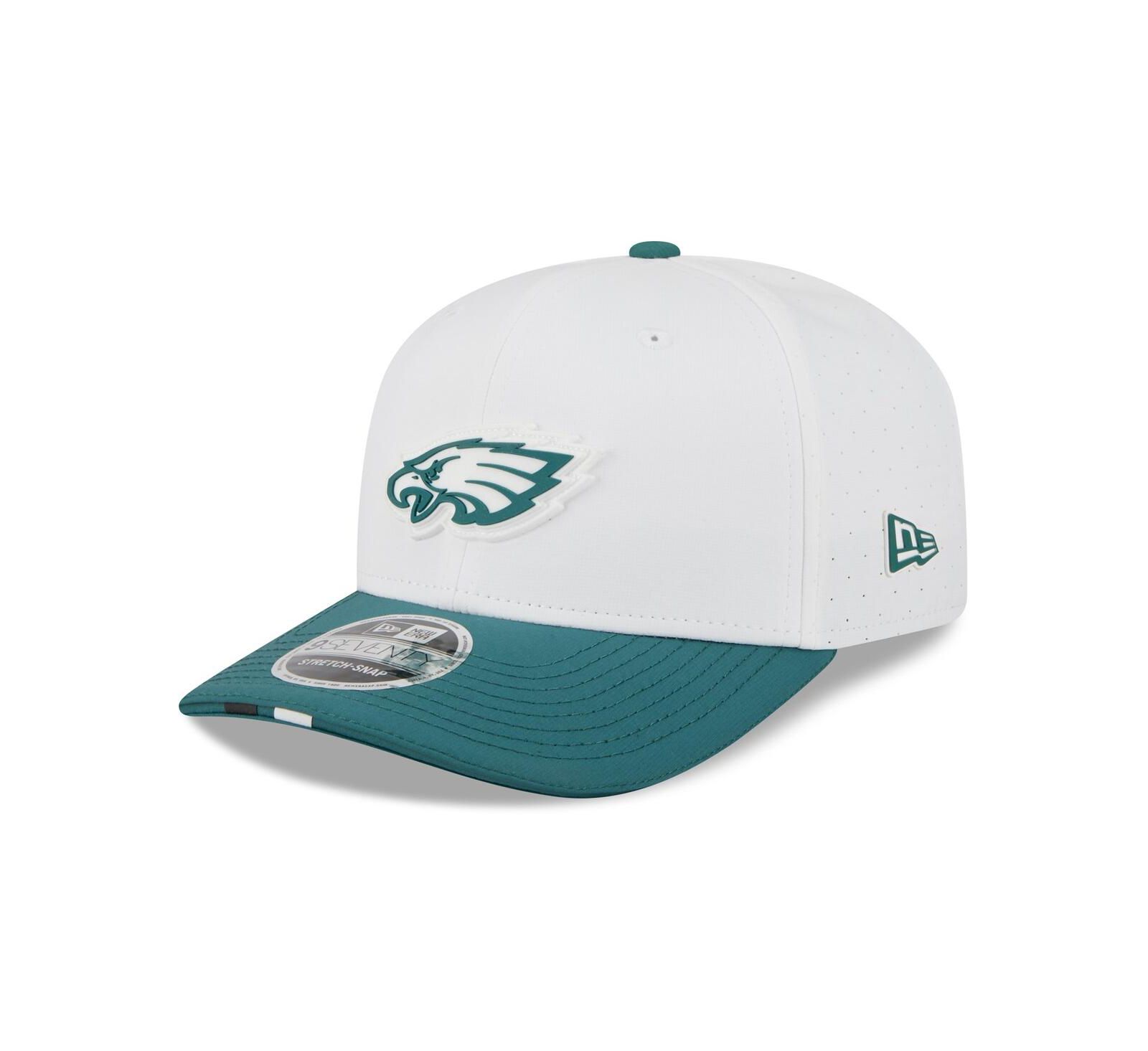 Мужская кепка New Era Philadelphia Eagles 2025 NFL Training Camp 9SEVENTY, White/Midnight Green