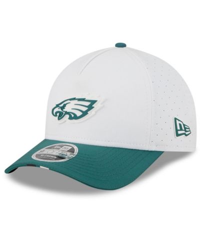 New Era Men's White/Midnight Green Philadelphia Eagles 2025 NFL Training Camp A-Frame 9FORTY Adjustable Hat