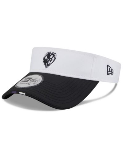 Мужская белая/черная кепка New Era Baltimore Ravens 2025 NFL Training Camp Adjustable Visor