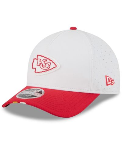 New Era Big Boys and Girls White/Red Kansas City Chiefs 2025 NFL Training Camp A-Frame 9FORTY Adjustable Hat