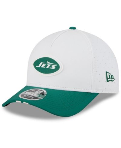 New Era Big Boys and Girls White/Green New York Jets 2025 NFL Training Camp A-Frame 9FORTY Adjustable Hat