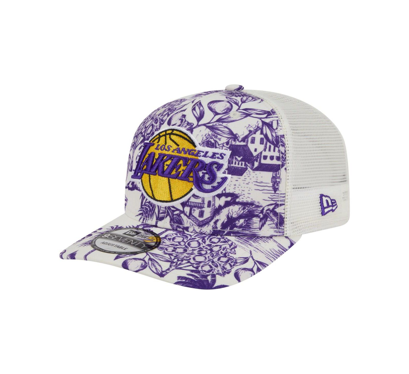 New Era Men's White Los Angeles Lakers Lemon Tree 9SEVENTY Adjustable Hat