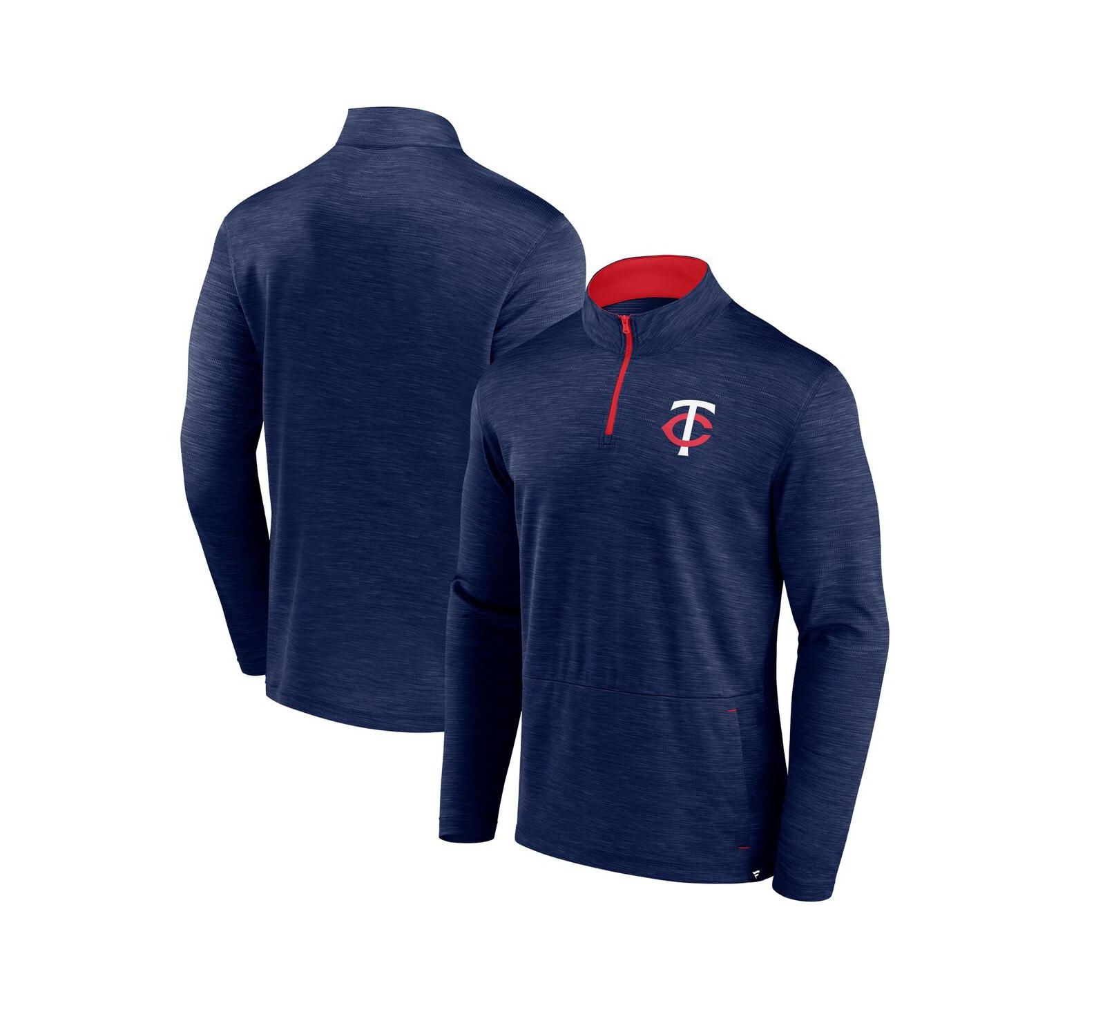 Fanatics Мужская толстовка на молнии Heather Navy Minnesota Twins Fundamentals Quarter-Zip Pullover