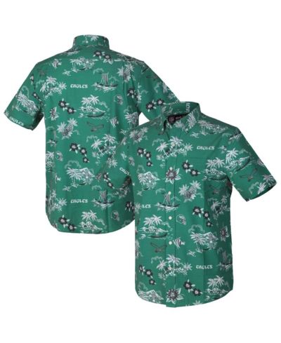 Мужская рубашка Reyn Spooner Green Philadelphia Eagles Throwback Kekai Performance Button-Down