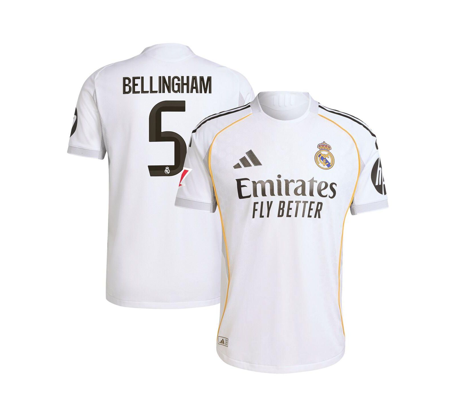 Мужская игровая джерси Adidas Jude Bellingham White Real Madrid 2025/26 Home Authentic