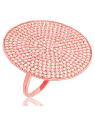 Suzy Levian New York Cubic Zirconia Round Medallion Ring