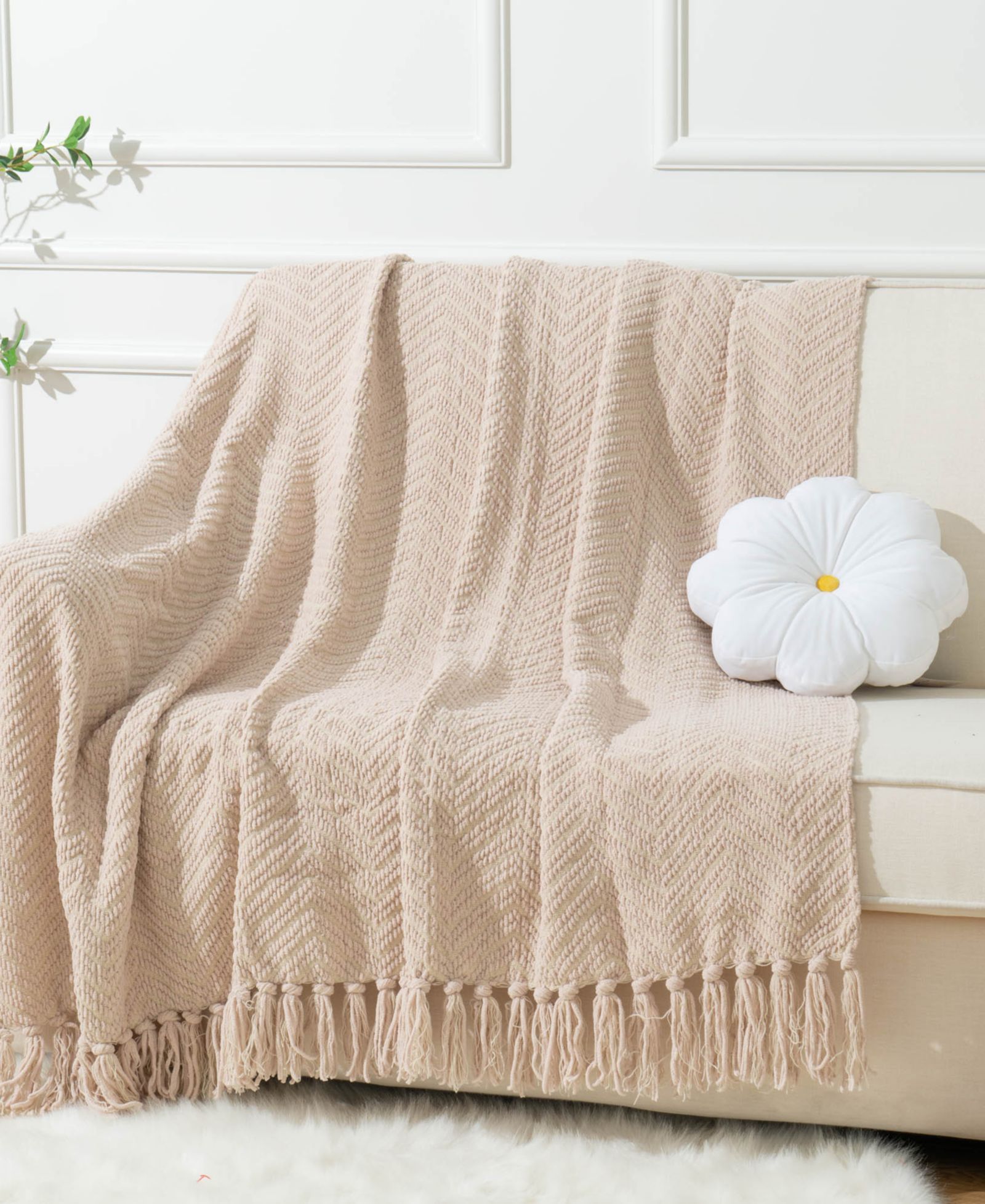 Battilo Плед Herringbone Chenille Knit, 50" x 60"