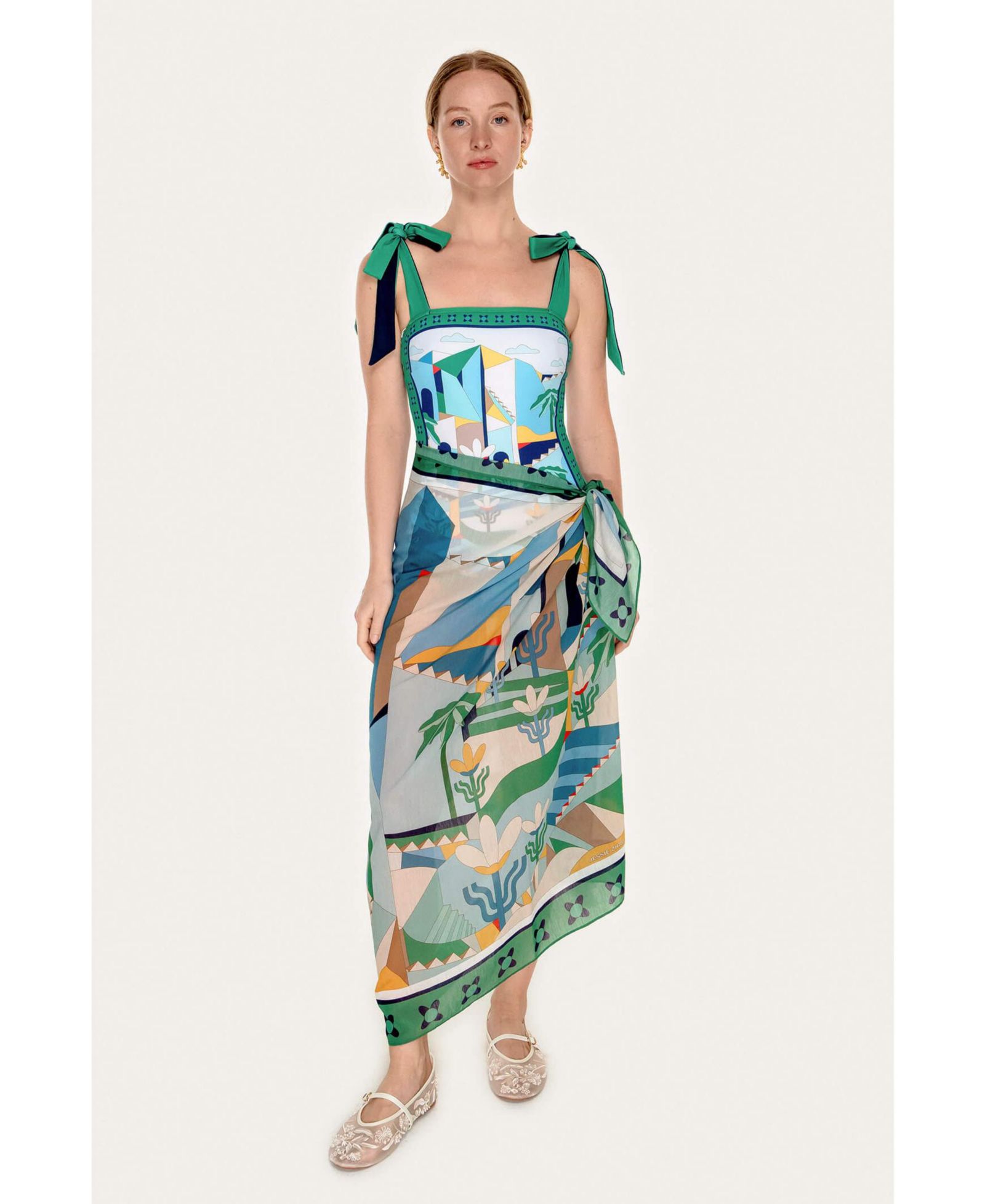 Саронг Jessie Zhao New York Women's Beach Wrap - Green Wonderland