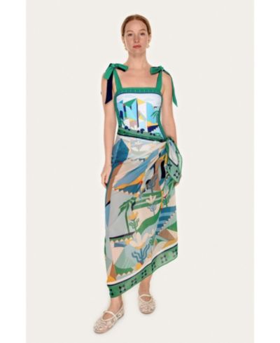 Jessie Zhao New York Women's Beach Sarong Wrap - Green Wonderland