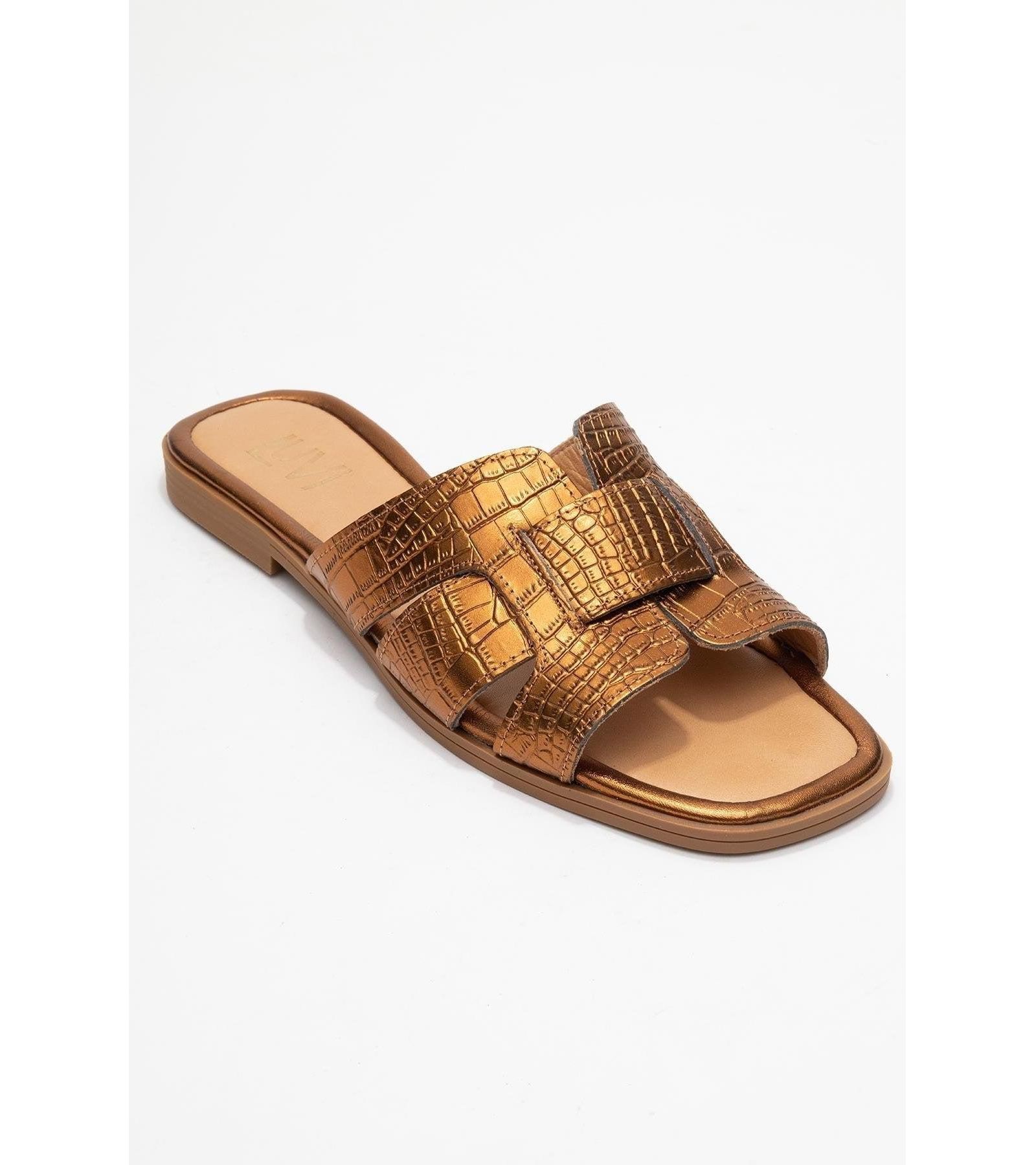 Forever & Always Shoes Women's Notre Leather Flat Sandals
