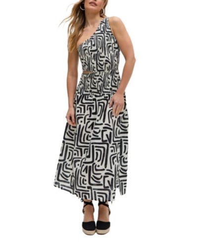 Женское миди-платье Raffya Women's Jazz Jersey One Shoulder Warhol Print
