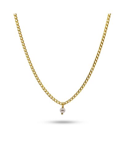 Ожерелье Bowood Lane Filled Curb Chain With Mini Pearl Charm