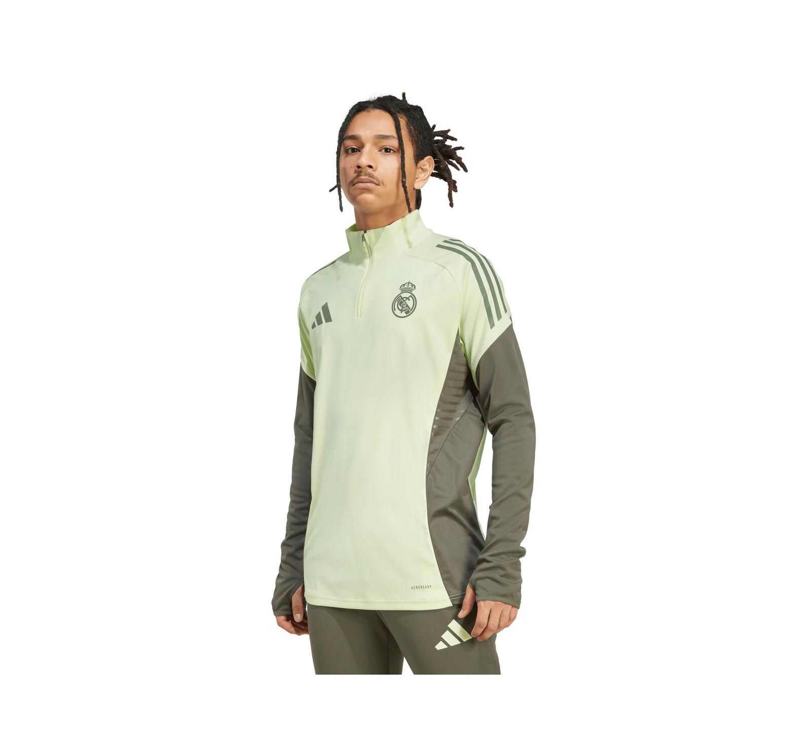 Adidas Мужской худи-пуловер AEROREADY с четверть-молнией, зеленый, Real Madrid 2025/26