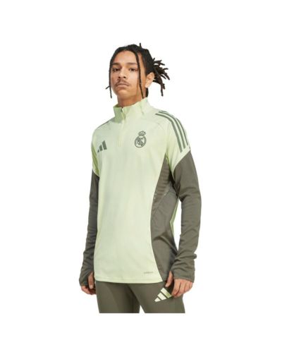 Adidas Men's Green Real Madrid 2025/26 AEROREADY Raglan Quarter-Zip Training Pullover Hoodie