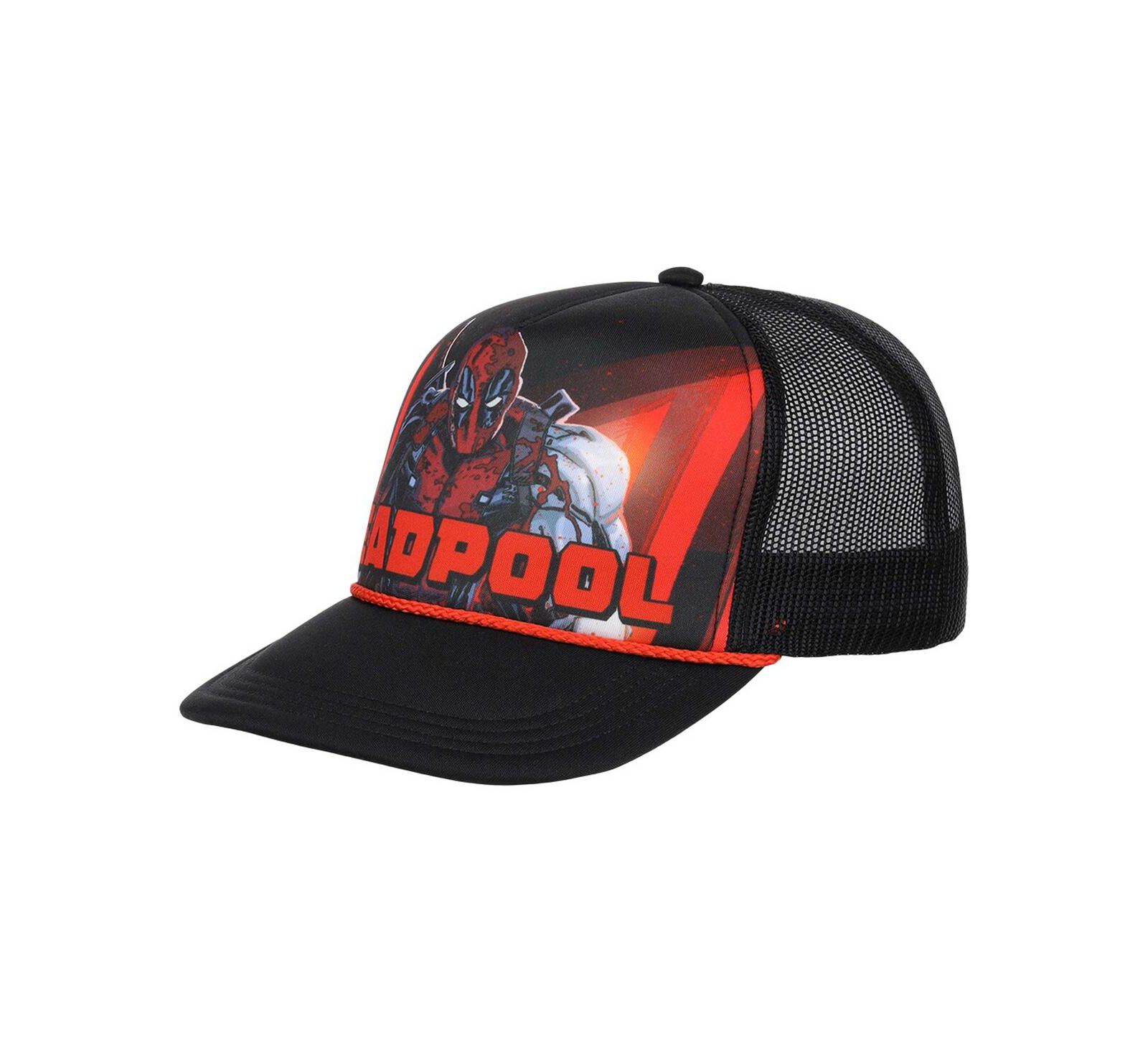 Мужская регулируемая кепка Lids Black Deadpool Big Front Foam Trucker