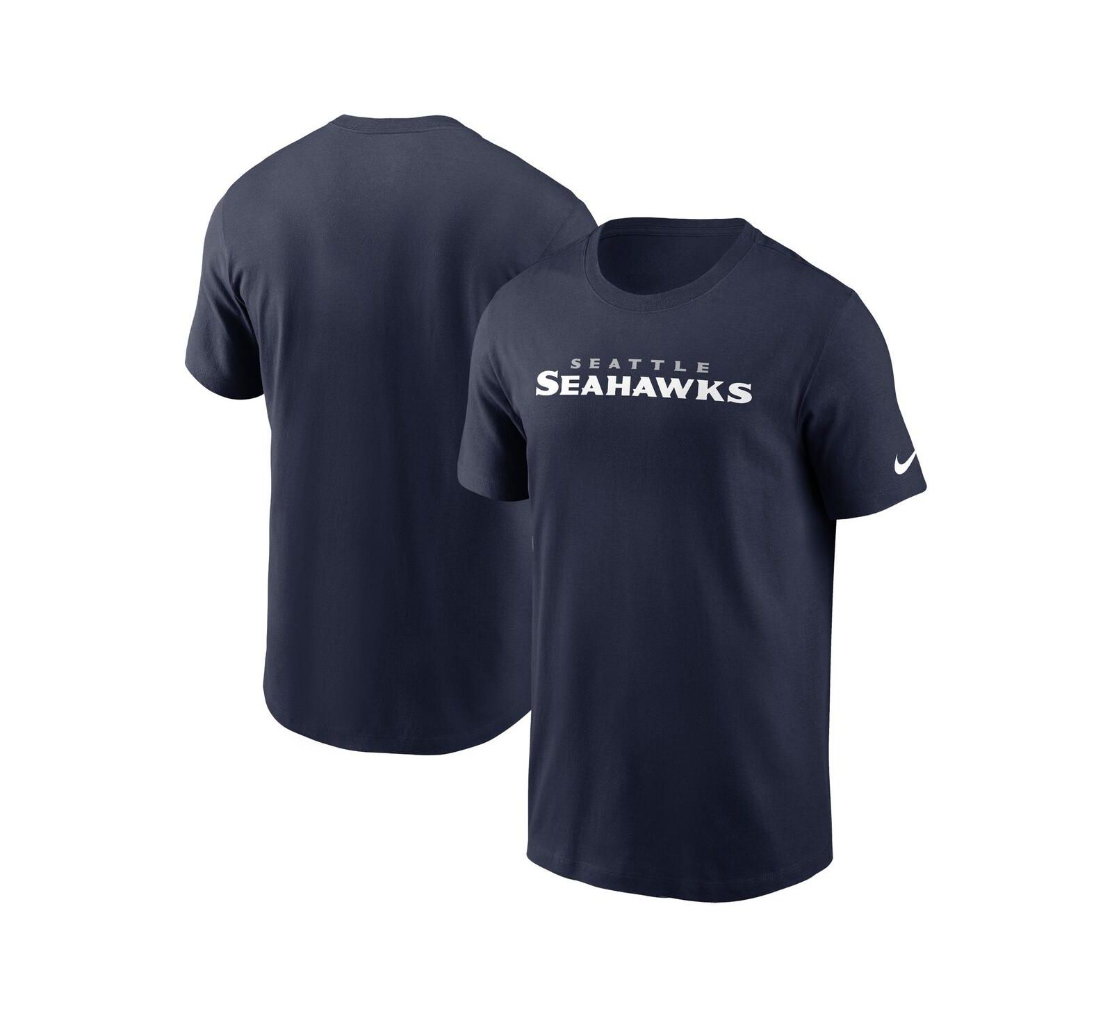 Мужская футболка Nike Seattle Seahawks Primetime Wordmark Essential College Navy