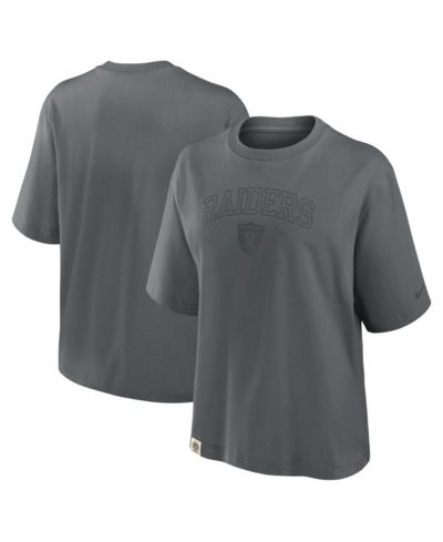 Женская футболка Nike Las Vegas Raiders Glory Arch Boxy, цвет Charcoal