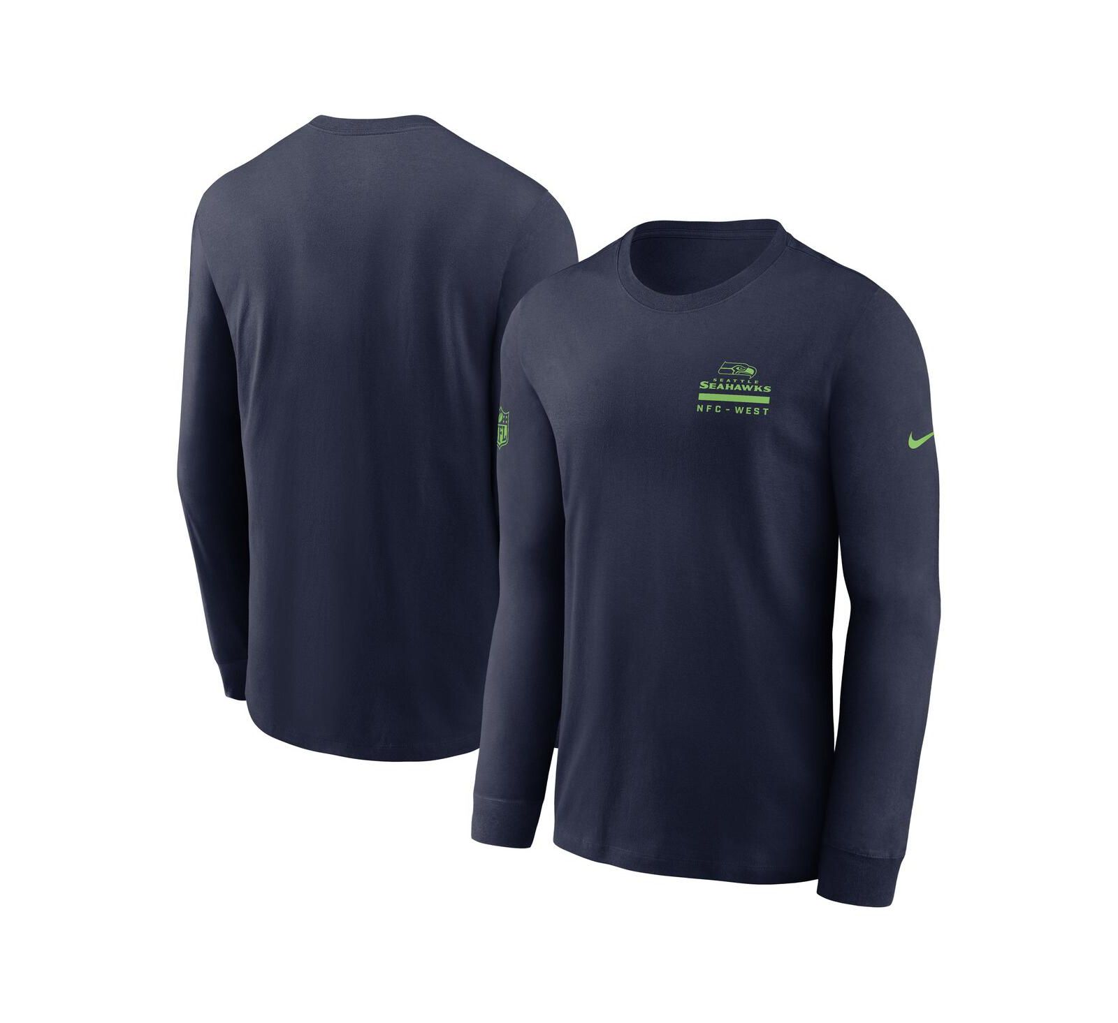 Nike Men's College Navy Seattle Seahawks Sideline Performance Long Sleeve T-Shirt