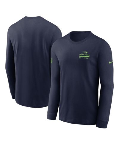 Nike Men's College Navy Seattle Seahawks Sideline Performance Long Sleeve T-Shirt