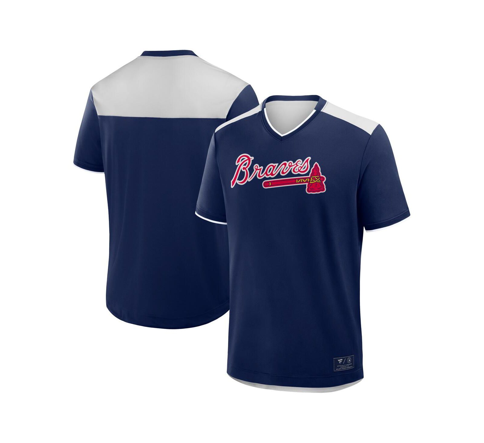 Футболка Fanatics Men's Navy Atlanta Braves Walk Off V-Neck