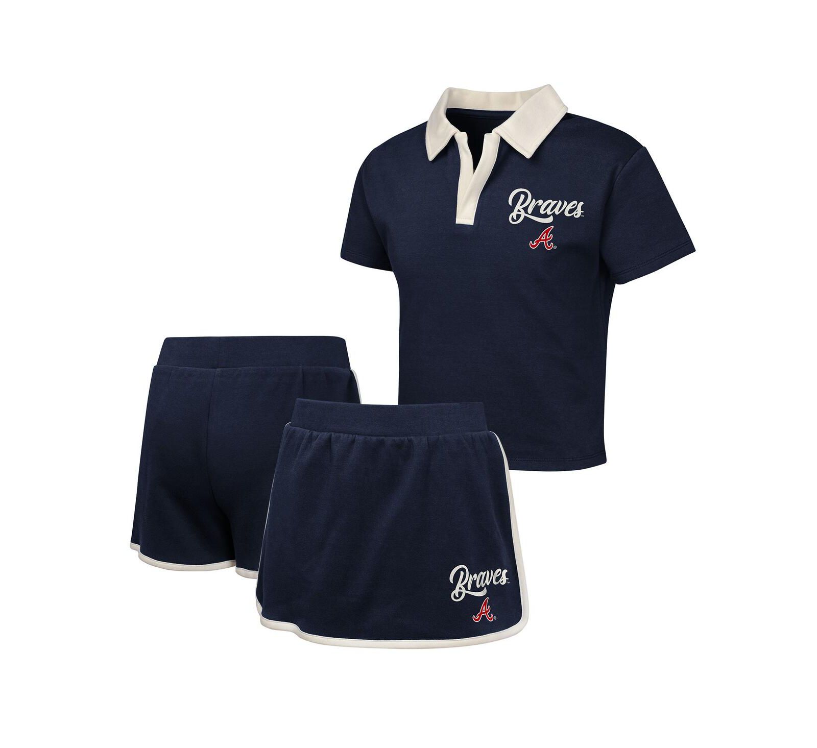 Детский набор Outerstuff Atlanta Braves Base Trainer Johnny Polo Shirt и юбка Skort Navy