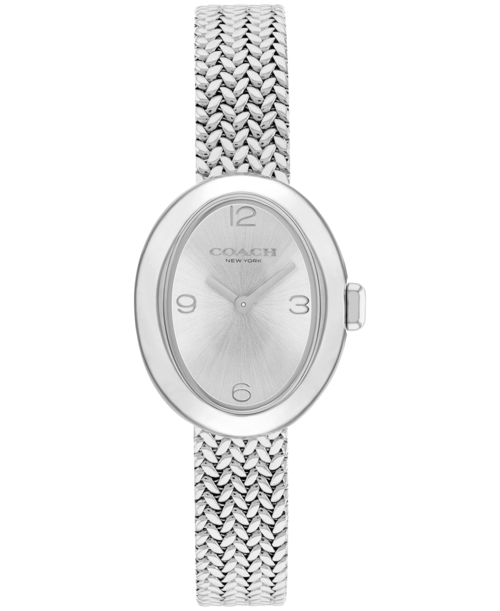 COACH Women's Sammy Silver Tone Stainless Steel Mesh Bracelet Watch, 22.5mm