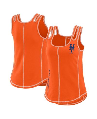 Женский майка WEAR by Erin Andrews Orange New York Mets с контрастной строчкой