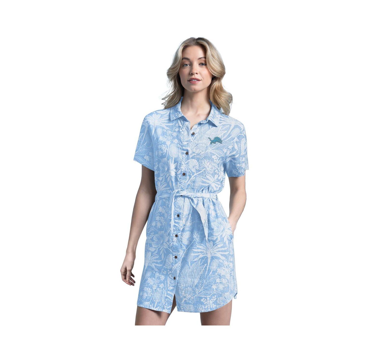 Женское льняное платье Margaritaville Blue Detroit Lions Palm