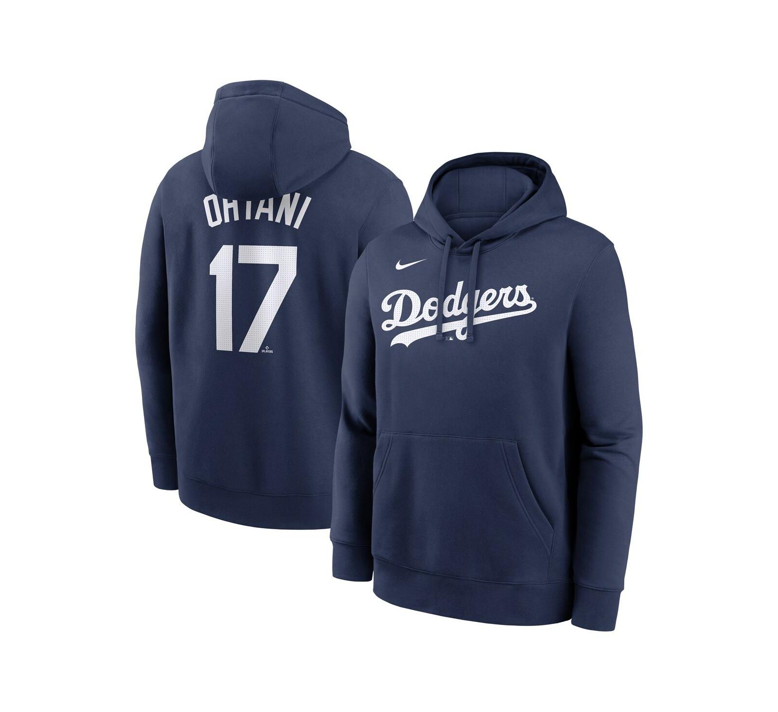 Мужское худи Nike Shohei Ohtani Navy Los Angeles Dodgers Player Name & Number Club Fleece Pullover