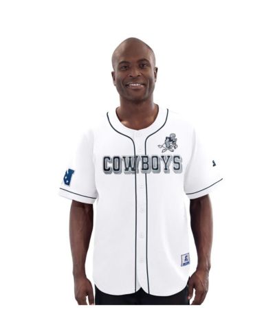 G-III Sports by Carl Banks Men's White Dallas Cowboys Throwback Relay Baseball Jersey