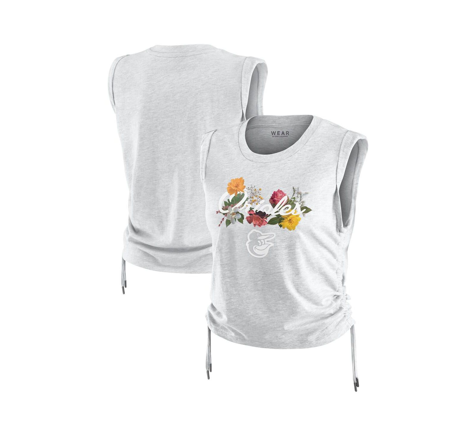Женский майка WEAR by Erin Andrews Heather Gray Baltimore Orioles Cinched Tank Top