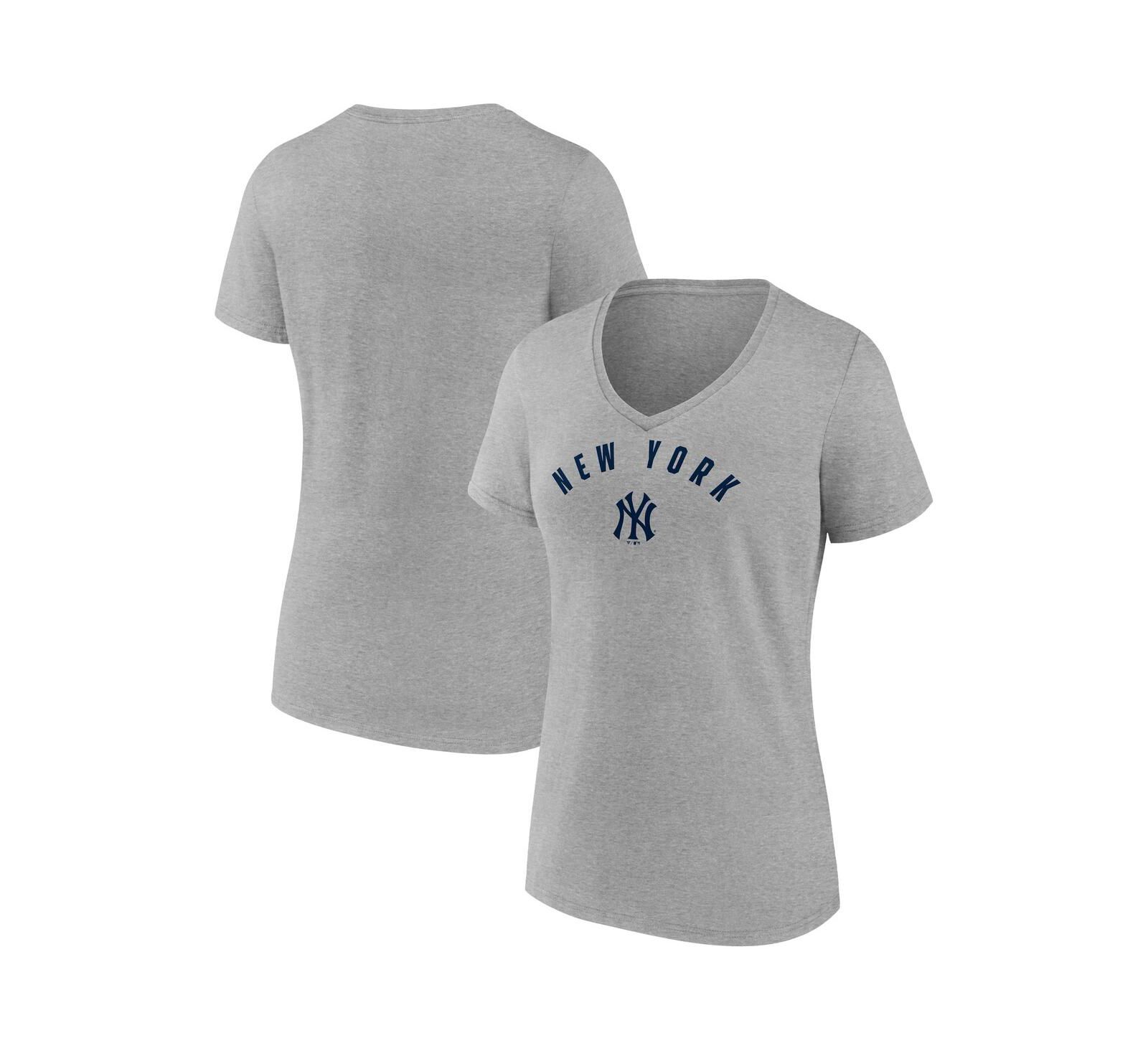 Женская футболка Fanatics New York Yankees Gray V-Neck