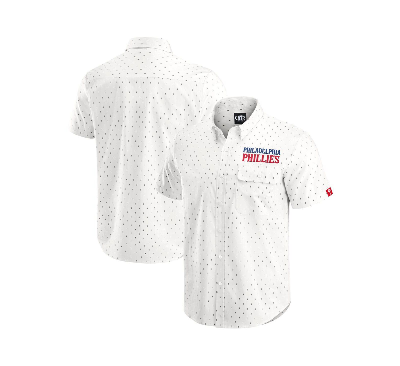 Мужская рубашка Darius Rucker Collection by Fanatics Cream Philadelphia Phillies с принтом и пуговицами