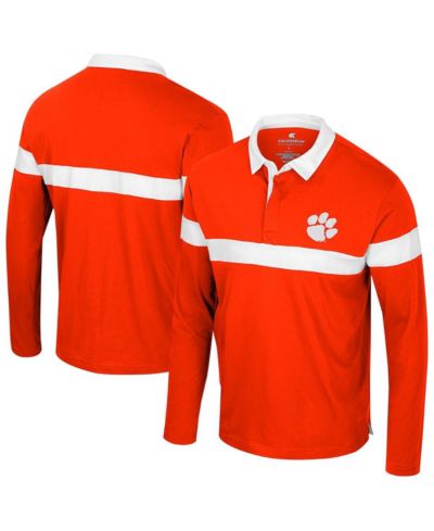 Colosseum Мужской Orange Clemson Tigers Too Cool for School Long Sleeve Polo Shirt