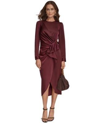 Donna Karan New York Women's Ruched Midi Dress