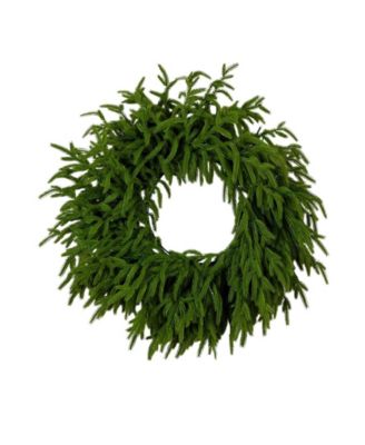 Nearly Natural 20" Pre-Lit Artificial Touch Norfolk Island Pine Wreath LED Lights