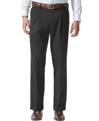 Dockers Men's Comfort Relaxed Pleated Cuffed Fit Khaki Stretch Pants
