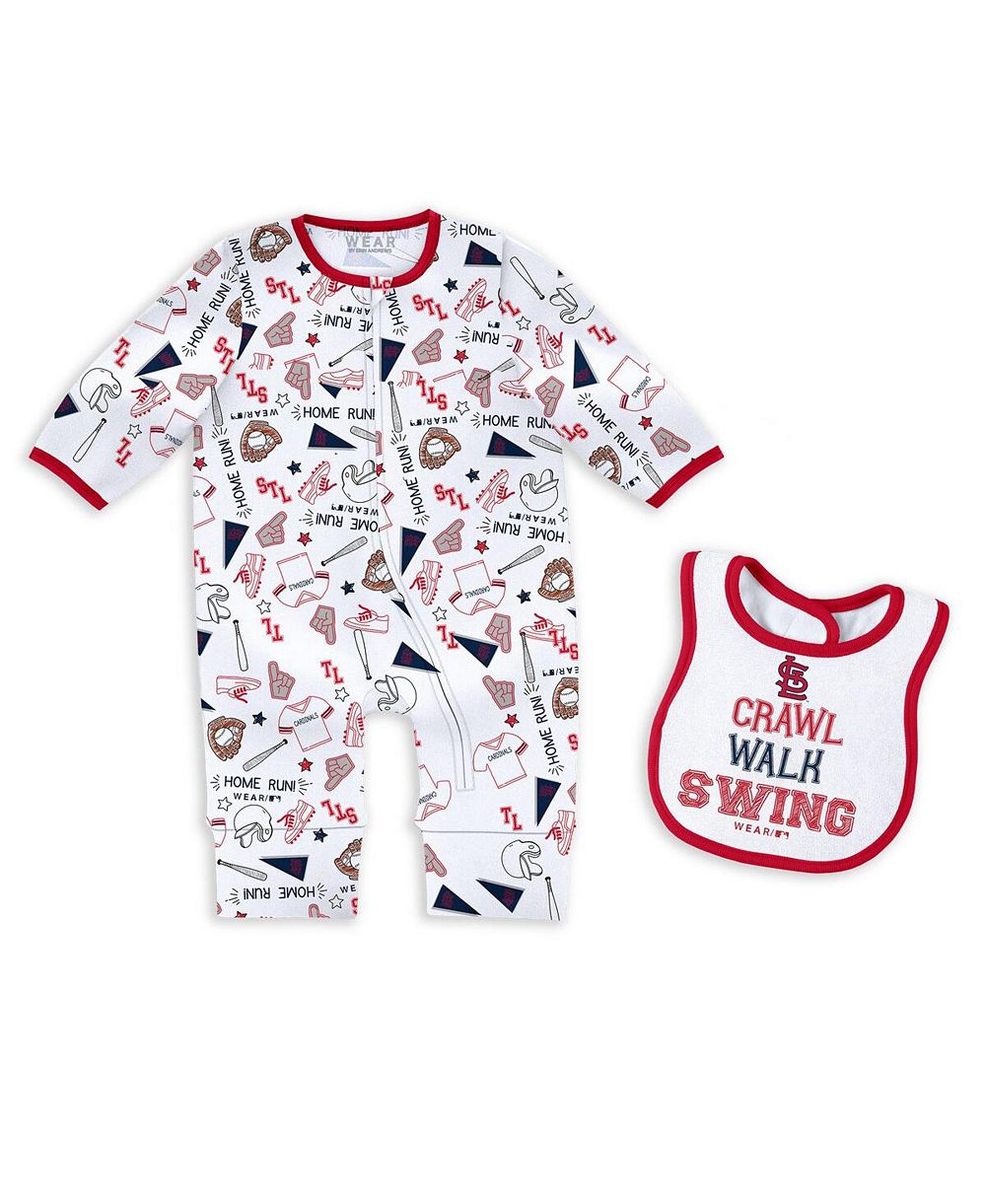 Набор WEAR by Erin Andrews Baby Boys and Girls St. Louis Cardinals Sleep Play with Bib