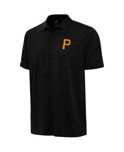 Мужская рубашка-поло Antigua Heather Black Pittsburgh Pirates Layout