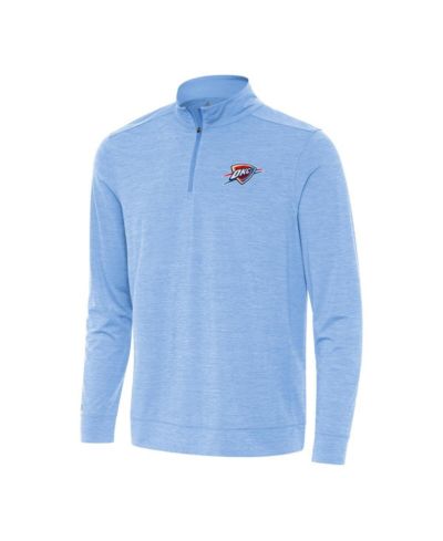 Мужской свитшот Antigua Heather Powder Blue Oklahoma City Thunder Bright Quarter-Zip