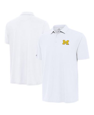 Мужская рубашка-поло Antigua White Michigan Wolverines Era