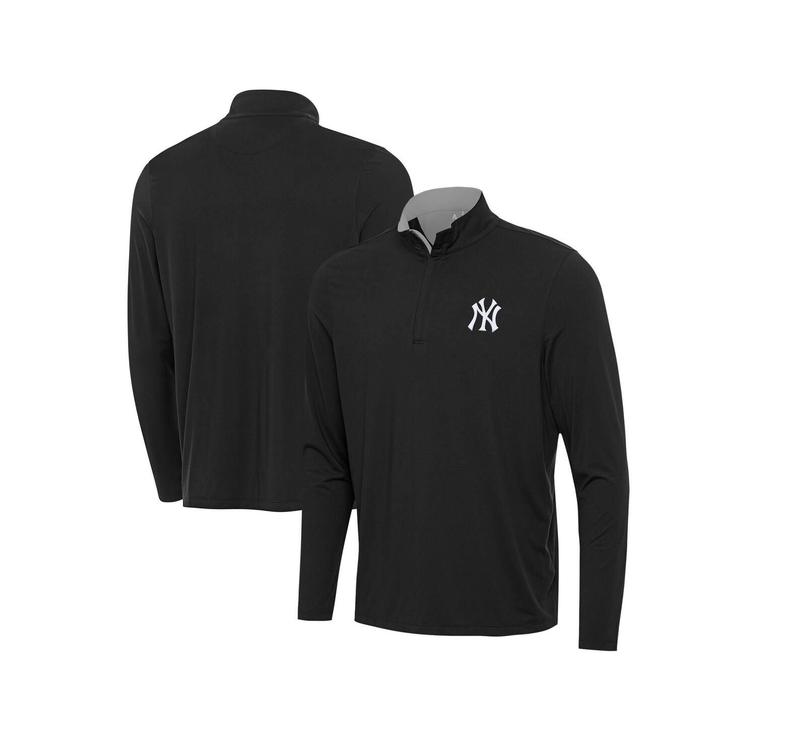 Мужское худи Antigua New York Yankees Content на молнии, черное