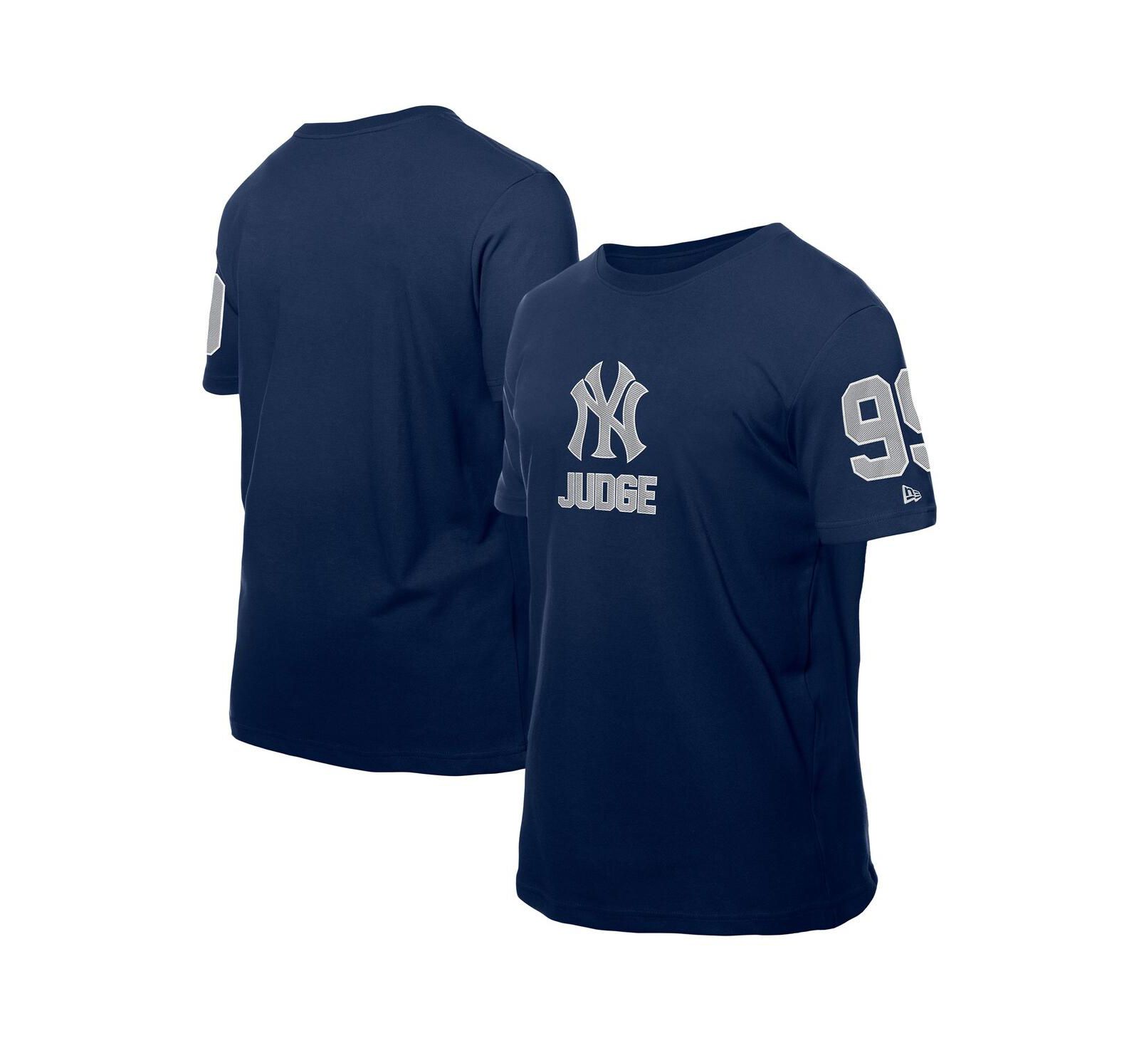 New Era Men's Aaron Judge Navy New York Yankees Design Lab Name & Number T-Shirt