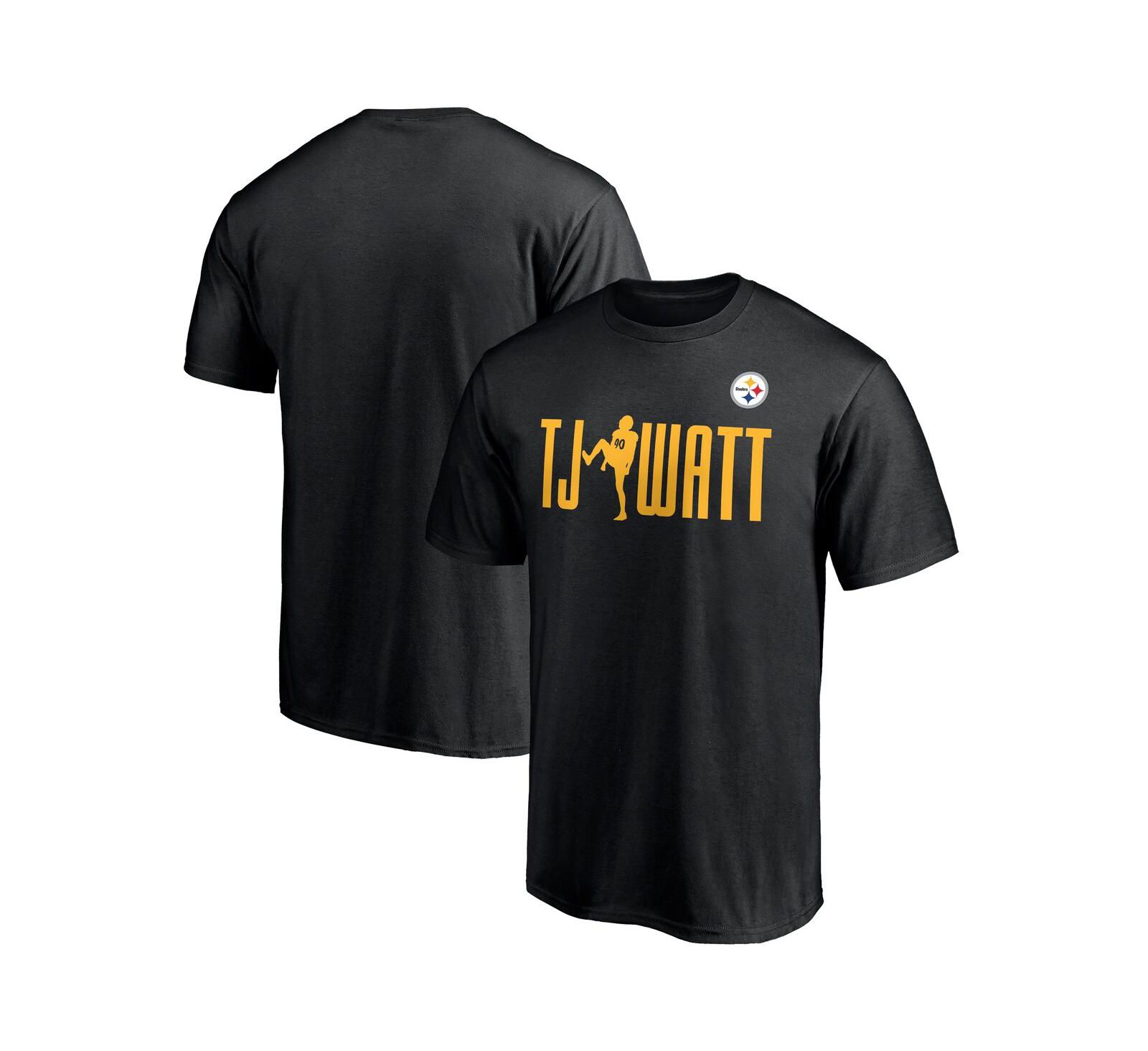 Fanatics Men's T.J. Watt Black Pittsburgh Steelers Checkdown T-Shirt