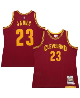 Mitchell & Ness Men's LeBron James Wine Cleveland Cavaliers Hardwood Classics 2015/16 Authentic Jersey