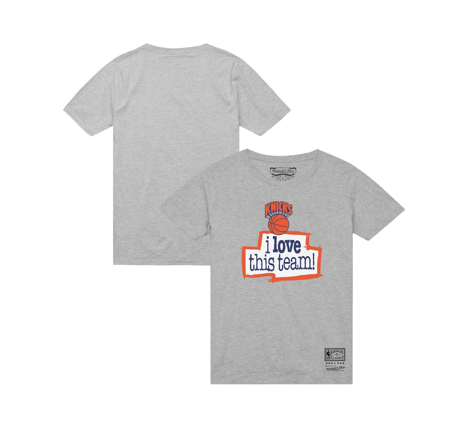 Mitchell & Ness Men's Heather Gray New York Knicks I Love This Team T-Shirt