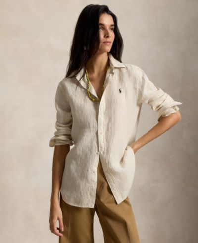 Polo Ralph Lauren Women's Classic-Fit Striped Linen Shirt
