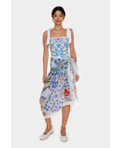 Jessie Zhao New York Women's Beach Sarong Wrap - Blue Garden